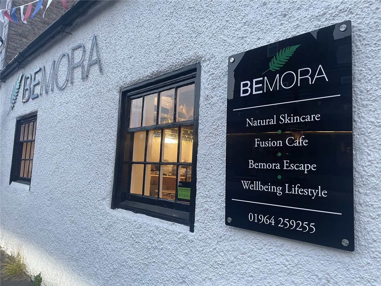 Outside of Bemora cafe and wellbeing hub on Newbegin in Hornsea