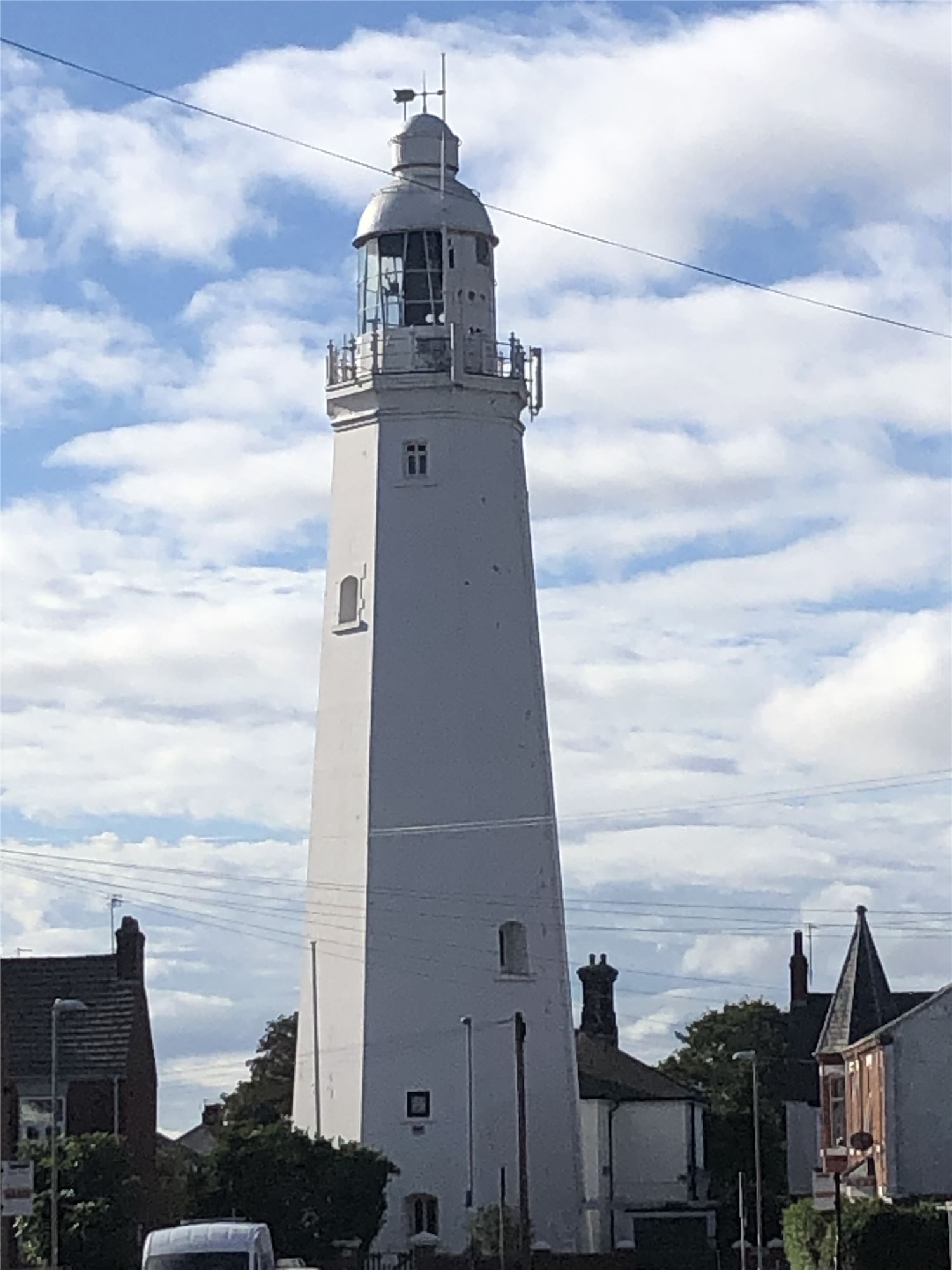 Withernsea lighthouse - a tall white octagonal building